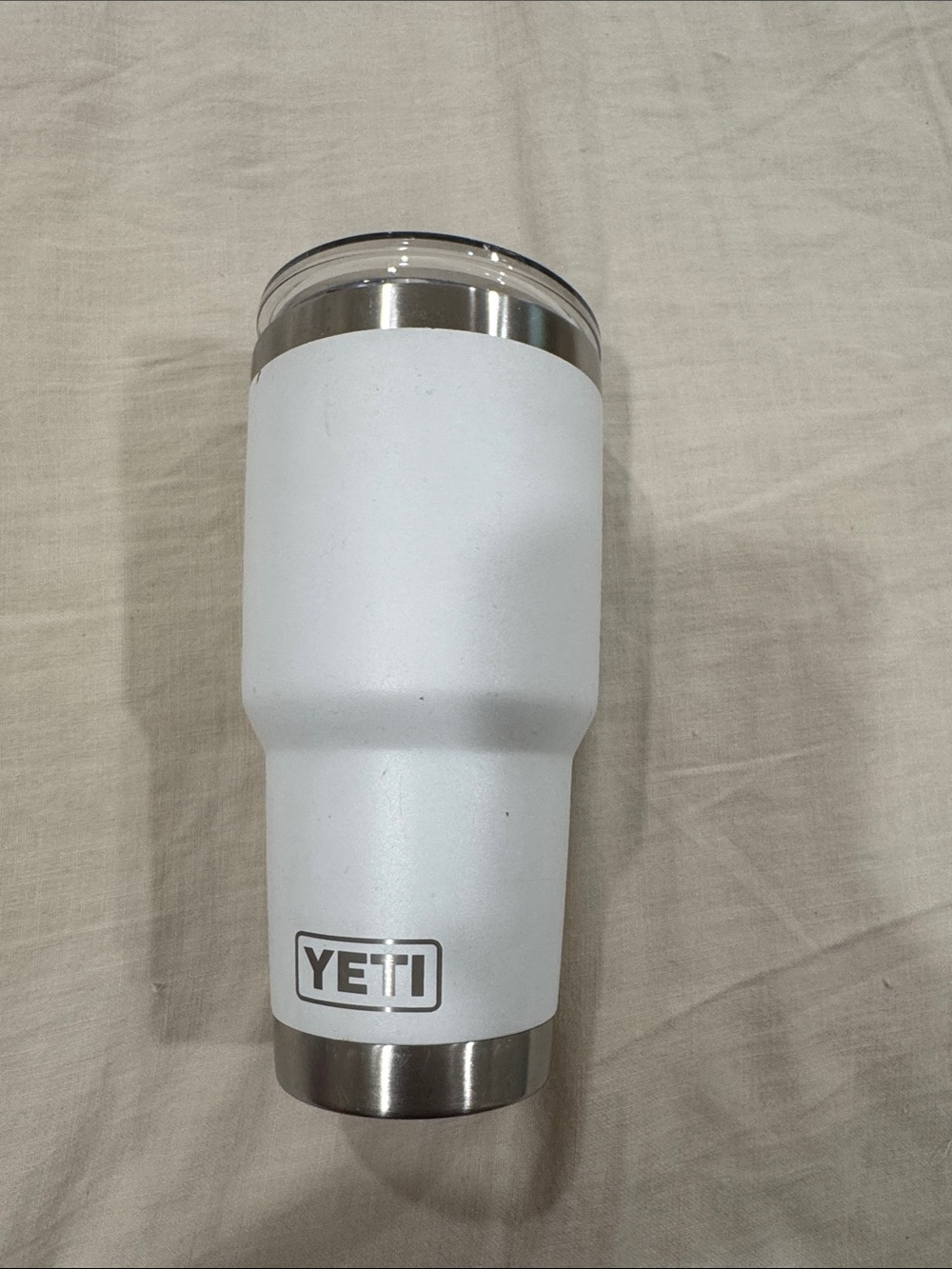 Yeti White Insulated Rambler Tumbler with Clear Lid